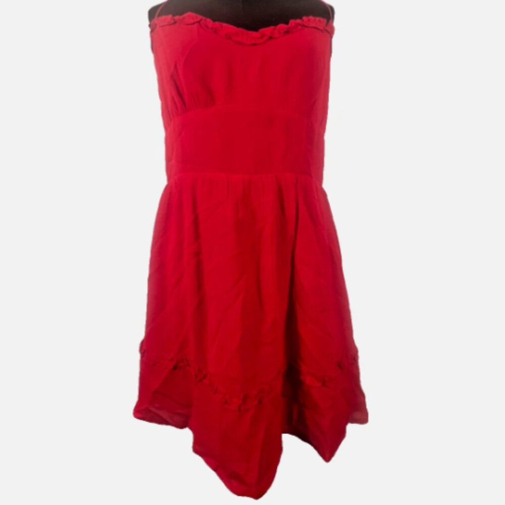 Excellent Condition Reformation Red Heart Neckline Mini Dress Women's Size 10